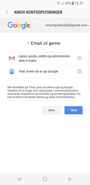 Vælg Tillad