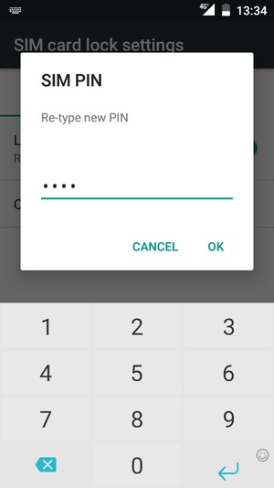 Confirm your new SIM PIN and select OK