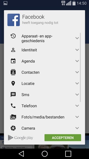 Selecteer ACCEPTEREN