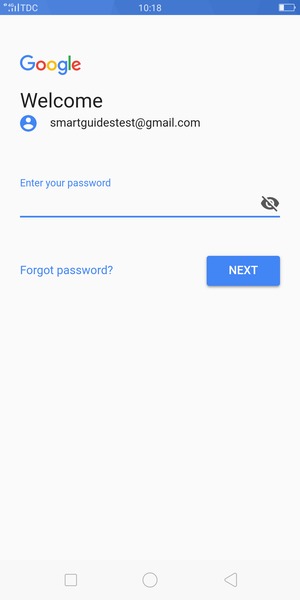 Enter your password and select NEXT