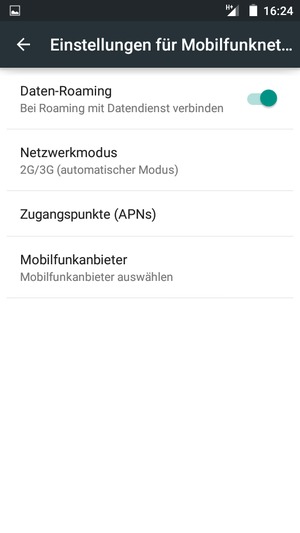 Schalten Sie Daten-Roaming an oder aus