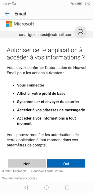 Sélectionnez Oui