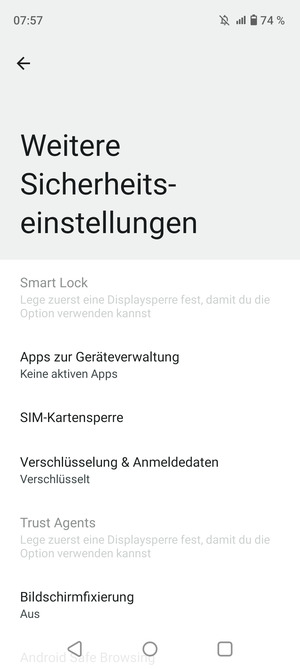 Wählen Sie SIM-Kartensperre
