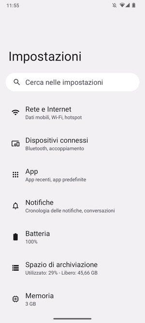 Seleziona Rete e Internet