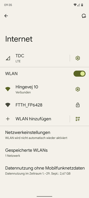 Sie sind nun mit dem WLAN-Netzwerk verbunden