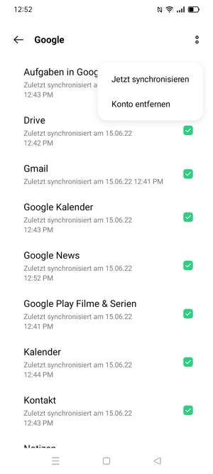Wählen Sie Jetzt synchronisieren