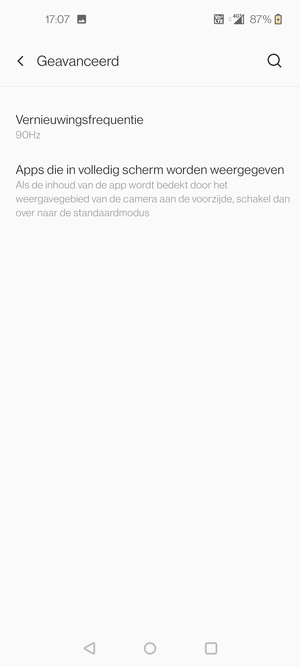Selecteer Vernieuwingsfrequentie