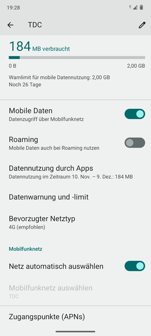 Um das Netzwerk zu wechseln, falls Probleme auftreten, schalten Sie Netz automatisch auswählen aus