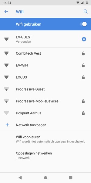 U bent nu verbonden met het WiFi-netwerk
