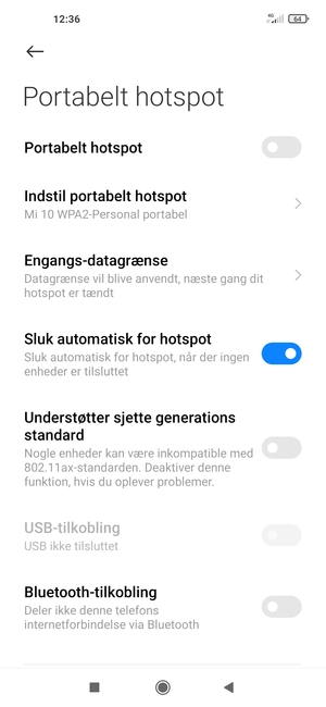 Vælg Indstil portabelt hotspot