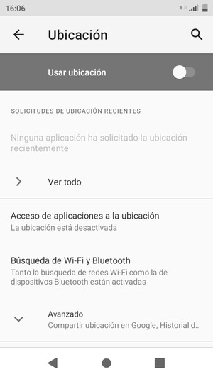 Desactive Ubicación