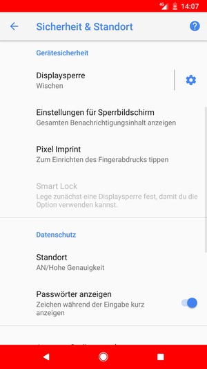 Scrollen Sie und wählen Sie Standort