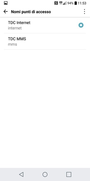 Seleziona il tasto Menu