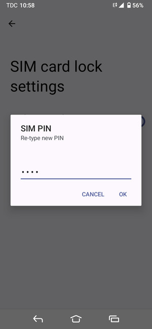 Confirm your new SIM PIN and select OK