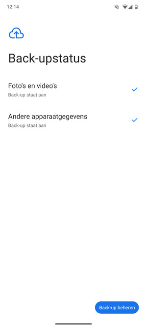 Selecteer Back-up beheren