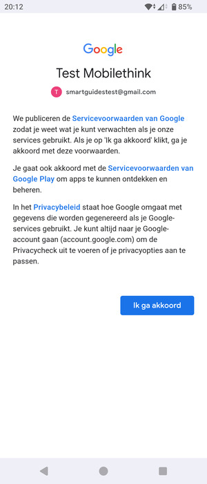 Selecteer Ik ga akkoord