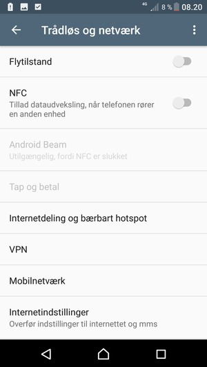 Vælg Mobilnetværk