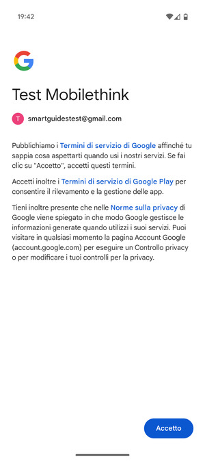 Seleziona Accetto
