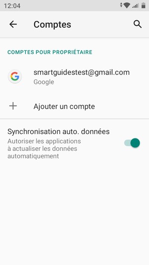 Sélectionnez votre compte Google