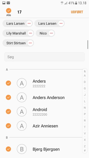 Vælg UDFØRT