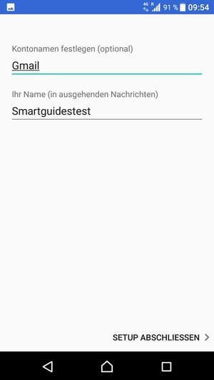 Geben Sie Ihrem Konto einen Namen und wählen Sie SETUP ABSCHLIESSEN