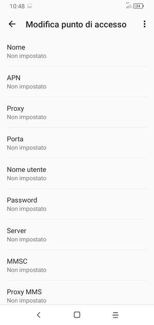 Inserisci informazioni MMS