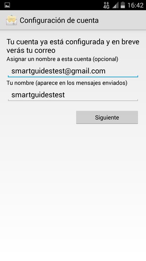 Déle a su cuenta un nombre y escriba su nombre. Seleccione Siguiente