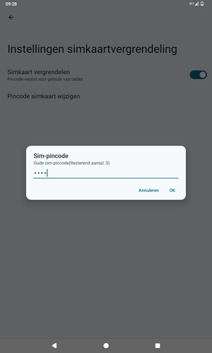 Voer uw Oude sim-pincode in en selecteer OK