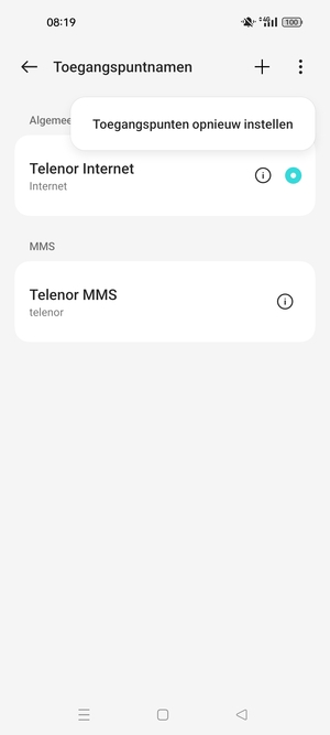 Selecteer Toegangspunten opnieuw instellen