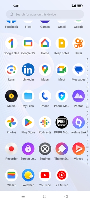 Scroll to and select Settings