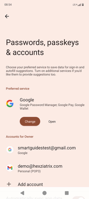 Select your Google account