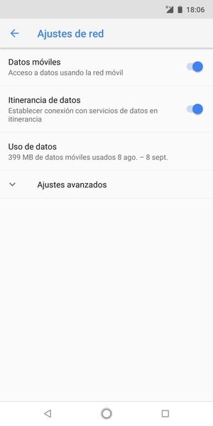 Activar o desactivar Itinerancia de datos