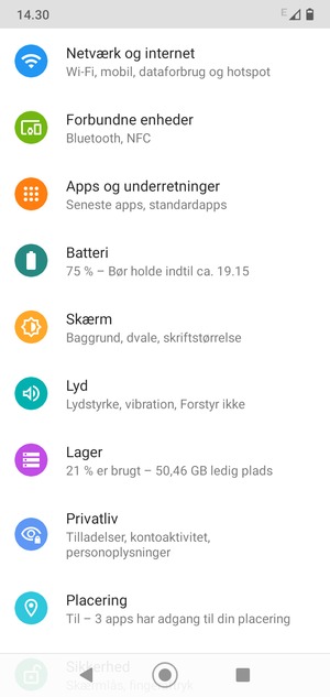 Scroll til og vælg Placering
