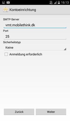 Deaktivieren Sie das Kontrollkästchen Anmeldung erforderlich und wählen Sie Weiter