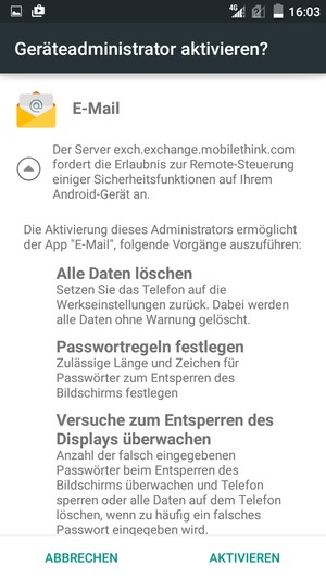 Wählen Sie AKTIVIEREN