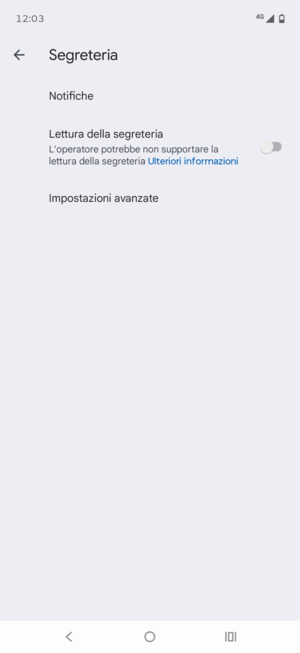 Seleziona Impostazioni avanzate