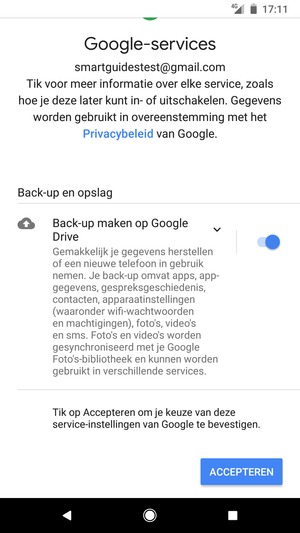 Selecteer ACCEPTEREN