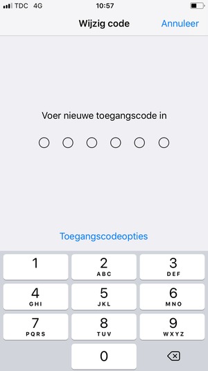 Voer uw nieuwe wachtwoordcode in