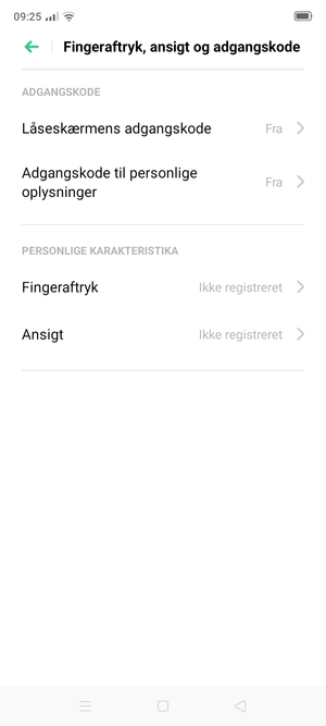 Vælg Låseskærmens adgangskode