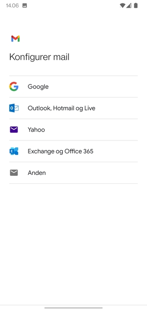 Vælg Outlook, Hotmail og Live
