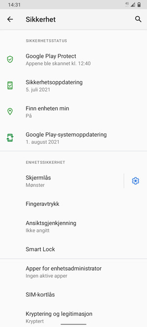 Velg SIM-kortlås