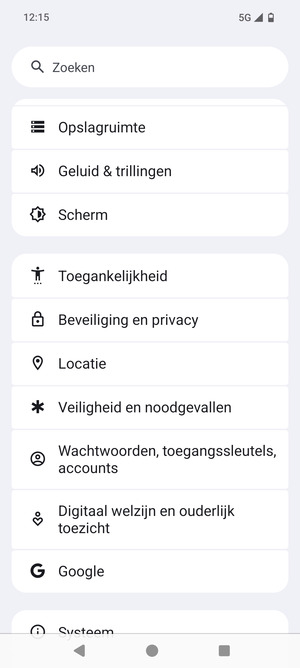 Scroll naar en selecteer Locatie