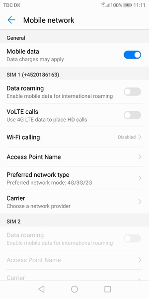 To change network if network problems occur,  select Carrier