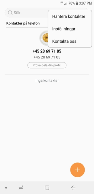Välj Hantera kontakter