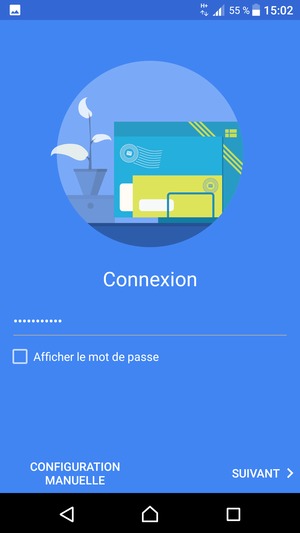Saisissez votre mot de passe et sélectionnez CONFIGURATION MANUELLE