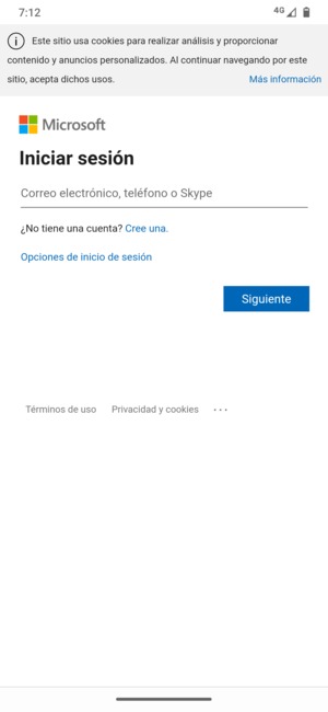 Introduzca su Dirección de correo electrónico y seleccione Siguiente