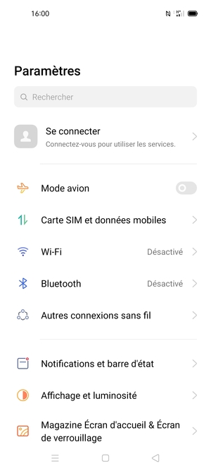 Sélectionnez Carte SIM et données mobiles