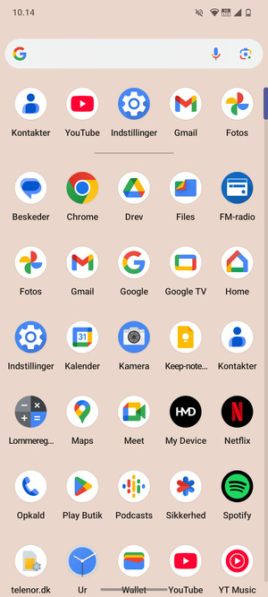 Vælg Indstillinger
