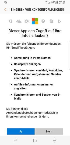 Wählen Sie Ja