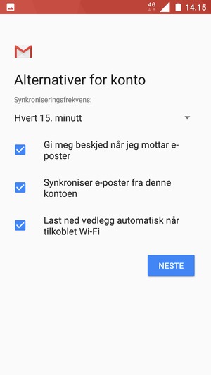 Velg NESTE